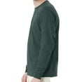 thumbnail image 3 of Hanes Essential-T Men Long Sleeve T-Shirt, Crewneck Classic Fit Cotton Tee, Athletic Dark Green, S, 3 of 5