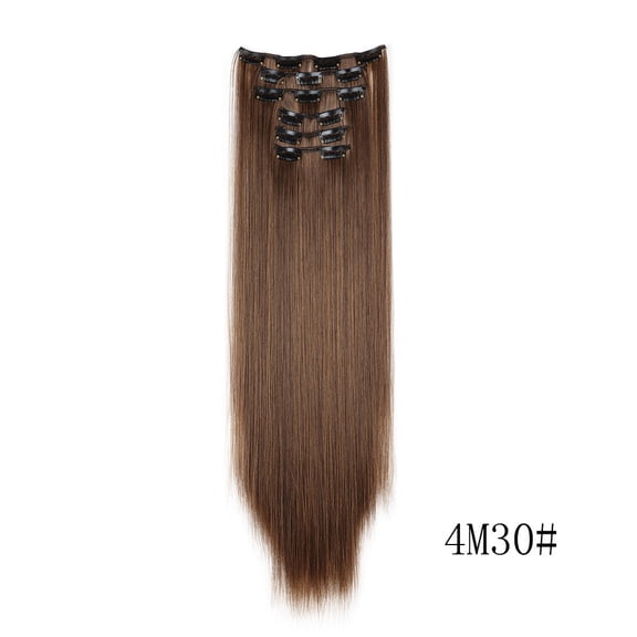 suxuMhao Synthetic Wig Hair Replacement Wigs,Straight Wigs,Glueless Wig 6-Piece Hair Extensions Set,Brown,24IN Length-Perfect for Hairstyling Needs​,Natural-Looking,For Daily Wear,Style 7