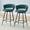 Green, variant on Jopath Two rotating bar stools with breathable cotton and linen soft cushions, in a retro green seat and black spray-painted iron frame, suitable for both restaurants and bars.