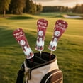 thumbnail image 3 of Yuyamidu Cute Snowman Golf Club Head Covers for Driver, Fairway Woods, Hybrid Merry Christmas PU Leather Golf Head Cover, Red, 3 of 7