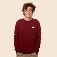 thumbnail image 3 of Dalix Cappuccino Embroidered Fleece Crewneck Long Sleeve Sweatshirt Mens in Cardinal Red M Medium, 3 of 5