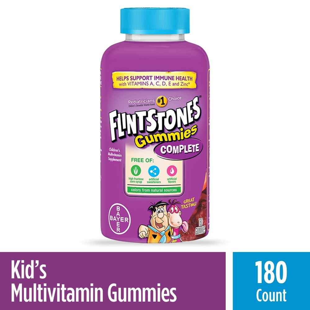 (2 pack) Flintstones Complete Gummies, Vitamin C, Assorted Flavors, 180 Count