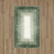 Mohawk Home Ombre Plush Pile Stain/Fade Resistant Non-Slip Machine Washable Bath Mat, Eucalyptus, 2 x 5