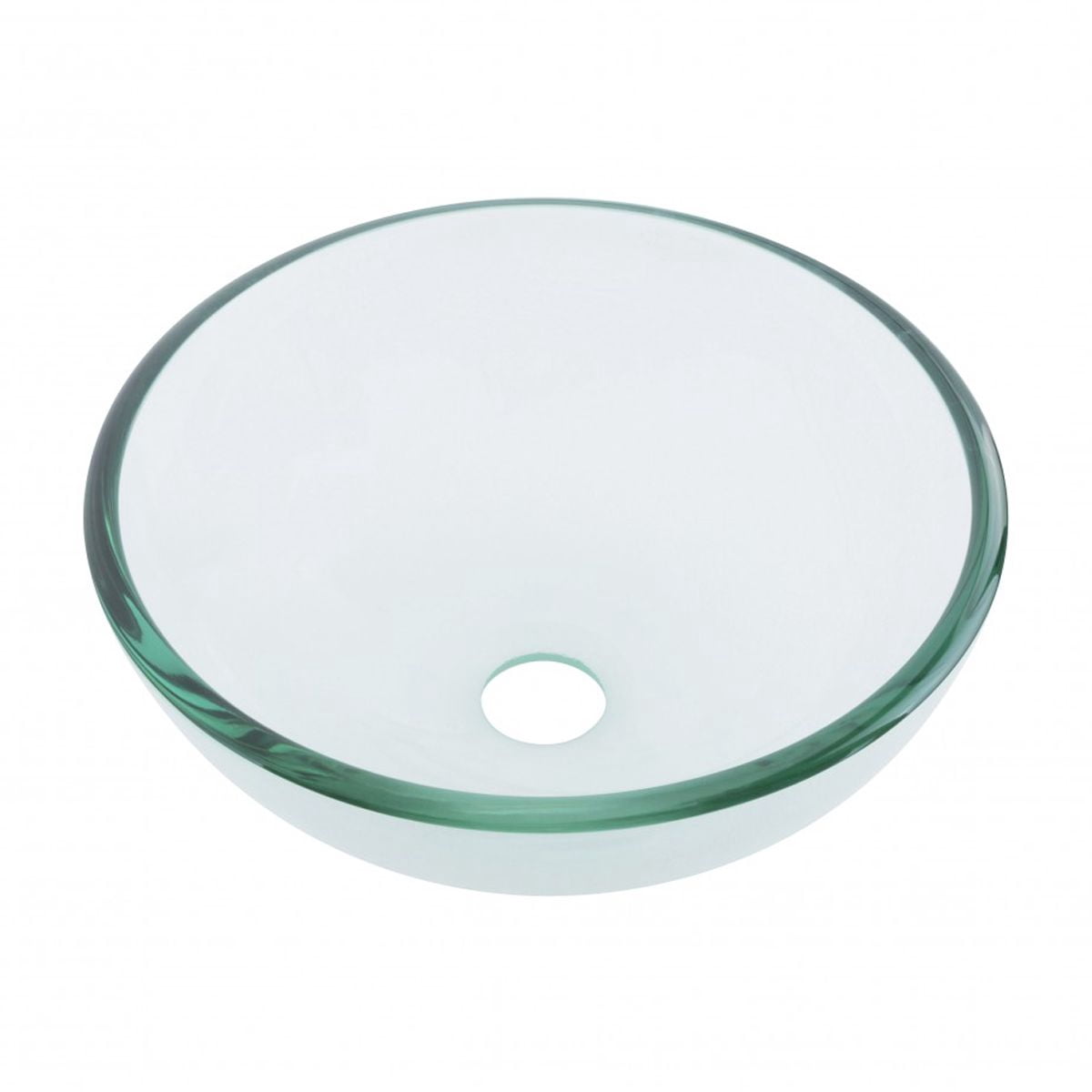 Haiku Glass Wall Mount Console Sink Round Bowl Bathroom Vessel Sink 23 3/4" Clear Tempered Glass Console w/Chrome Faucet, Pop Up Sink Drain and Towel Bar Combo | Renovators Supply