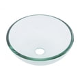 thumbnail image 4 of Haiku Glass Wall Mount Console Sink Round Bowl Bathroom Vessel Sink 23 3/4" Clear Tempered Glass Console w/Chrome Faucet, Pop Up Sink Drain and Towel Bar Combo | Renovators Supply, 4 of 7