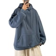thumbnail image 1 of LUXUR Hommes Sweat à Capuche Manches Longues Casual Hiver Bleu S, 1 of 3