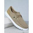 thumbnail image 2 of Men White Lace-up Front Loafers, Round Toe Boat Shoes For Daily, 2 of 4