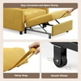 thumbnail image 5 of Sleeper Sofa, Convertible Chair Bed with Pillow and 3-in-1 Adjustable Backrest in Modern Linen Fabric for Living Room, Yellow, 5 of 11