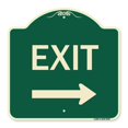 thumbnail image 1 of SignMission A-DES-G-1818-9842 Designer Series Sign - Exit with Right Arrow, 1 of 1