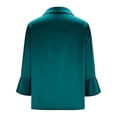 thumbnail image 5 of Womens Tops Elegant Cowl Neck 3/4 Sleeve Satin Work Blouse Spring Summer Shirts for Women Black Xl, 5 of 6