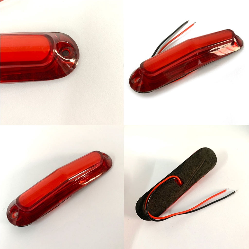 Huhudde 2x 6LED Trailer Truck Tail Light Stop Brake Turn Signal Tail Warning Lamp 12-24V