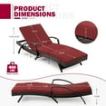 thumbnail image 2 of Homrest Patio lounge Chair for Outside Set of 2, PE Rattan Chaise Lounge with Adjustable Backrest & Thickened Cushion, Blue, 2 of 9