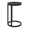 thumbnail image 5 of CorLiving Fort Worth Engineered Wood Round Top Indoor Side Table with C-Shaped Steel Base, Black Marbled, 5 of 5