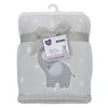 Parents Choice Appliqued Elephant/Star Plush Baby Blanket, Grey
