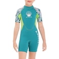 thumbnail image 1 of Becaristey DIVE SAIL Wear-resistant 2.5MM Neoprene Short Sleeved Short Pants Children Diving Suits Rash Guards Surfing Wetsuits Green XXL, 1 of 6