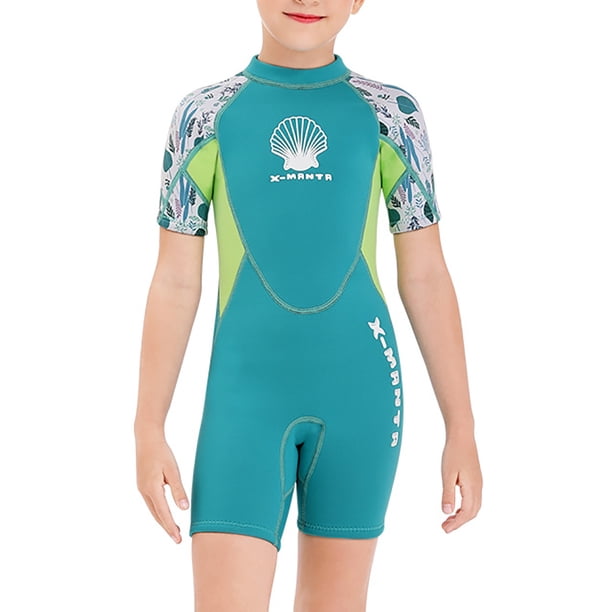 Sela de buceo 2.5mm Neopreno Durable manga corta pantalones cortos niños niños trajes de buceo Mono surfeando Cuerpo fresco Sensación de trajes de trabajo Verde M sidaley OD003680-07