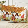 thumbnail image 3 of DaShan Fall Thanksgiving Throw Pillow Covers 18x18 Set of 2,Gnomes Pumpkins Linen Pillows Case for Bedroom Sofa Couch, 3 of 6