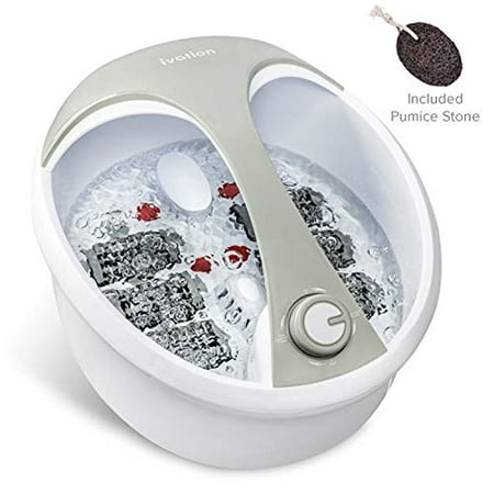 Ivation Foot Spa Massager - Heated Bath, Manual Massage Rollers, Vibration and Bubbles - 105°-108° F - Pumice Stone (Best Heated Foot Bath Massager)
