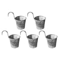 thumbnail image 2 of Travelwant 5Pcs Hanging Flower Pots Metal Iron Bucket Planter for Railing Fence Balcony Garden Home Decoration Flower Holders with Detachable Hooks, 2 of 7