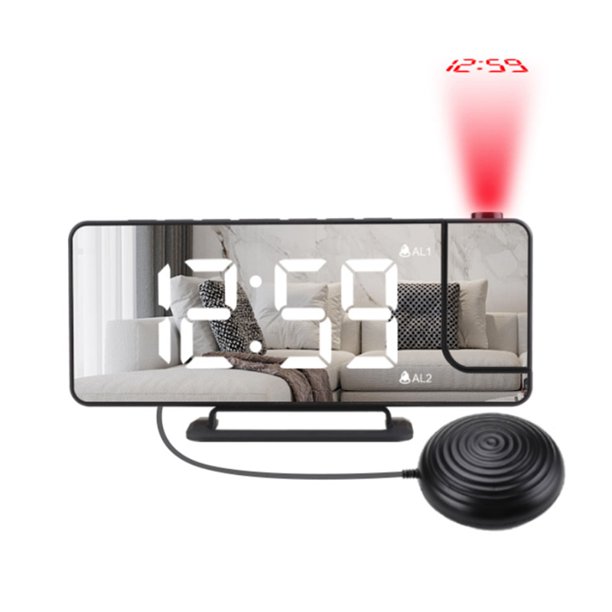 Projection Digital Alarm Clock with Bed Shaker,Extra Loud Alarm Clock