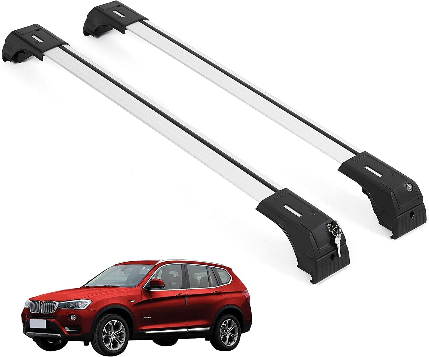 ERKUL Roof Rack Cross Bars For Mini Cooper Countryman 2011-2016, Aluminum Black
