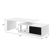 Acme Buck II Coffee Table w/Swivel Top White & Black High Gloss