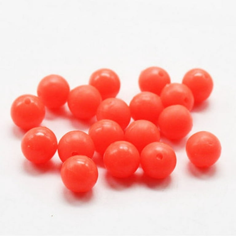 Mosiee 50Pcs Round 8Mm Fishing Beads Stopper Rig Bait Bead Lures