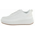thumbnail image 2 of La Sheelah Women Knitted Low Top Patchwork Fashion Sneaker Casual Lace-Up Comfort Walking Shoes Lightweight Platform Sole Trendy Woven Design TIMELESS-12 All White 6, 2 of 5