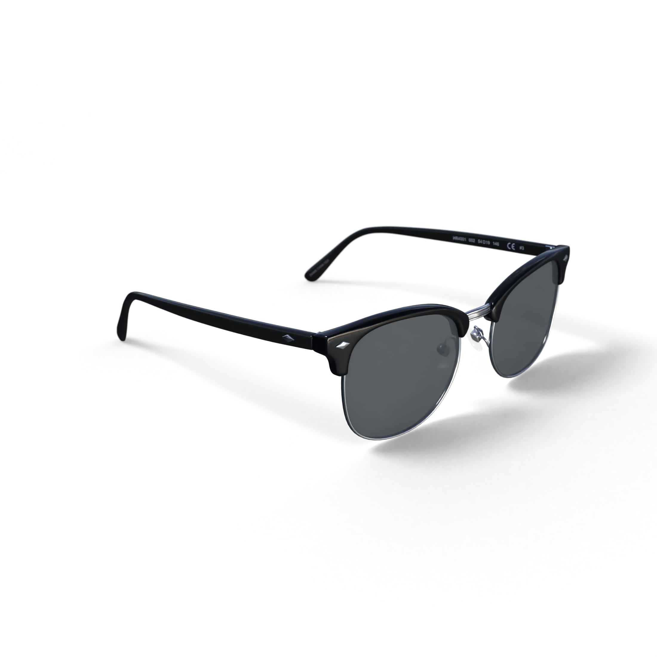 Harper + Roe HR4001 Sunglasses with Case, Black, Square, Plastic, 54-19-140
