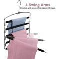 thumbnail image 3 of Multi Pants Trousers Hangers Smart Closet Saver Pack of 4 – Heavy-Duty Chrome Steel 360° Swivel Hook, Space Saving Multiple Trouser Slack Pant Hanger 5 Tier for Wardrobe Organization, 3 of 5