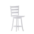 thumbnail image 4 of Taylor & Logan Ladderback Wooden Swivel Counter Stool with Footrest White Wash, 4 of 5