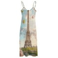 thumbnail image 5 of Blossoming Paris Eiffel Tower Sleeveless Dress Woman Fashion Long Dresses Women's Summer Suit Dress Summer 2025 Women, 5 of 7