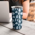 thumbnail image 4 of 20oz Tumblers Dark Blue Halloween Ghosts Stainless Steel Vacuum Insulated Double Wall Travel Tumbler Cups Mug with Lid and Straw,Cleaning Brush for Cold & Hot Drinks, 4 of 7