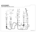 thumbnail image 3 of Kingston Brass KS33385FL Roman 5-Piece Roman Tub Faucet with Hand Shower, Brushed Nickel, 3 of 4