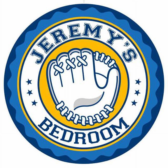 JEREMY'S Baseball Glove Bedroom 14" Round Metal Sign Boys Room 100140029124