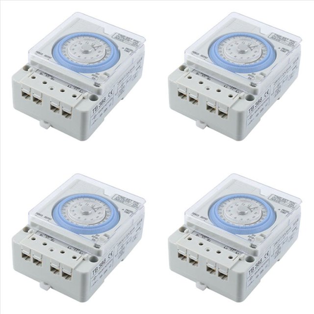 4X New TB-388 Rectangle 15 Minutes / 96 Times Switch Timer Without Battery,4 * Switch Timer,white