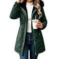 thumbnail image 4 of cocolona Womens Winter Long Jacket Hooded Long Sleeve Fleece Lined Zipper Outerwear Winter Snow Warm Long Coat, 4 of 4