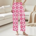 thumbnail image 2 of UAMVSH Flannel Pajama Pants for Women Print Fuzzy Warm Winter Wide Leg Sleep Pants Comfy Elastic Waist Fleece Sleepwear with Pockets, 2 of 5