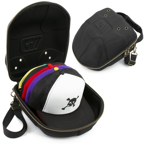 CASEMATIX Hat Travel Case for up to 4 Baseball Caps - Portable Hat Case Carrier for Travel and Hats Storage, Case Only