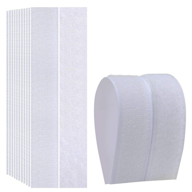 5M/Pair Self Adhesive Hook and Loop Fastener Tape Nylon Sticker Back Removable Hook Loop Tape DIY Craft Accessories 2cm Wide white 500cmx2cm