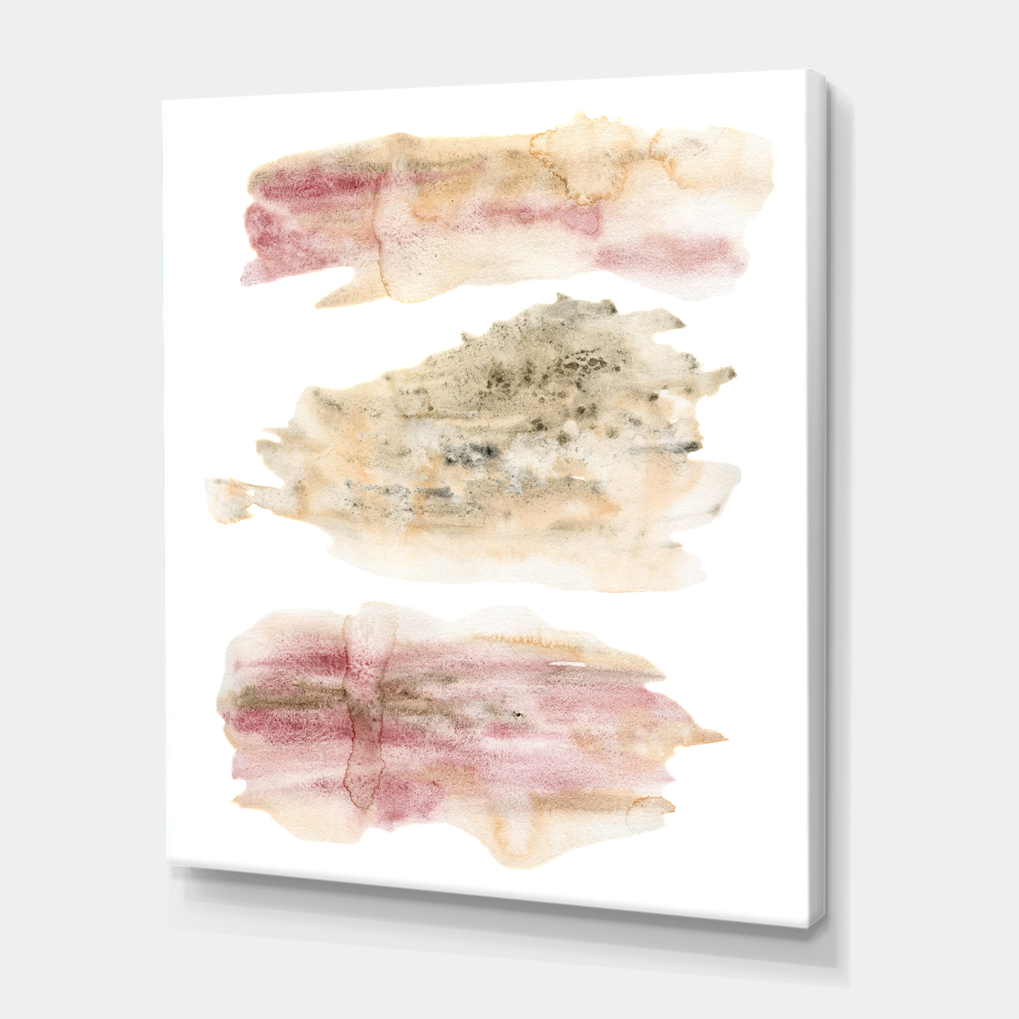 Designart ' Pink and Golden Abstract Clouds ' Modern Canvas Wall Art Print