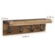 thumbnail image 4 of Llavero HRONRAD, estante rústico de pared con 4 ganchos, madera marrón, 4 of 7