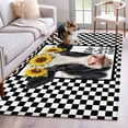 thumbnail image 2 of Farmhouse Cows Area Rug 4x6 Washable Rug Non Slip Sunflower Daisy White Black Plaid Large Area Rug Indoor Floor Carpet for Entryway Bedroom Kitchen Living Room Home Office Dining Room Nursery, 2 of 8