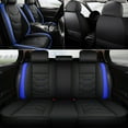 thumbnail image 2 of OTOEZ Leather Seat Covers for Car Auto Sedan SUV Truck, Black & Blue, 2 of 9