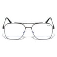 thumbnail image 2 of Square Metal Blue Light Blocking Reading Glasses - UV Protection Clear Lens Reader +2.00, 2 of 3
