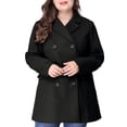 thumbnail image 6 of MODA NOVA Juniors Plus Size Winter Warm Double Breasted Mid-Length Coat, 6 of 7