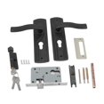 thumbnail image 4 of Juego De Llaves De Cerradura Para Manija De Puerta, Manija Engrosada, Juego De Cerradura De Entrada Con Llave Para El Hogar, Negro, Que Gira Suavemente Para Sala De Estar, 4 of 7
