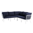 thumbnail image 3 of Modway Riverside Sectionnel de Patio Extérieur en Aluminium 5 Pcs, Blanc/marine, 3 of 13