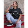 thumbnail image 2 of No Thank You Graphic Phrase Women Black T-Shirt, Female XX-Large, 2 of 4