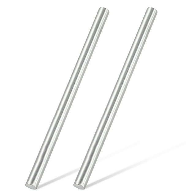2pcs 316 Stainless Steel Round Rod Bar, 7x100mm Silver Solid Shaft Rods